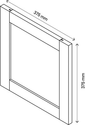 Porte battante blanche en verre GoodHome Atomia H 37,2 x L. 37,2 cm