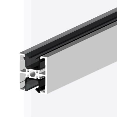 Porte battante blanche H 2040 x L 730 mm - 3 verres clairs horizontaux + béquille noire