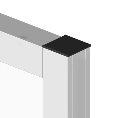 Porte battante blanche H 2040 x L 730 mm - 3 verres clairs horizontaux + béquille noire