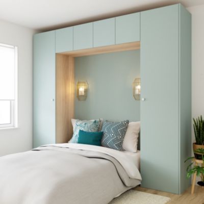 Porte battante bleu aqua GoodHome Atomia H. 74,7 x L. 49,7 cm