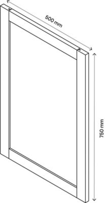 Porte battante effet chêne en verre GoodHome Atomia H 74,7 x L. 49,7 cm
