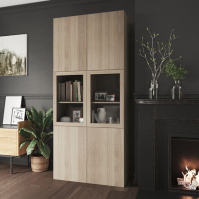Porte battante effet chêne en verre GoodHome Atomia H 74,7 x L. 49,7 cm