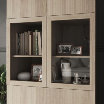 Porte battante effet chêne en verre GoodHome Atomia H 74,7 x L. 49,7 cm