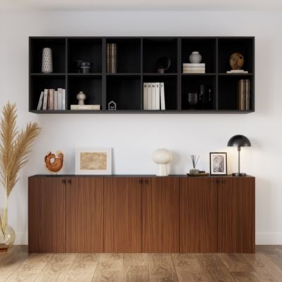 Porte battante effet noyer GoodHome Atomia H. 224,7 x L. 37,2 cm