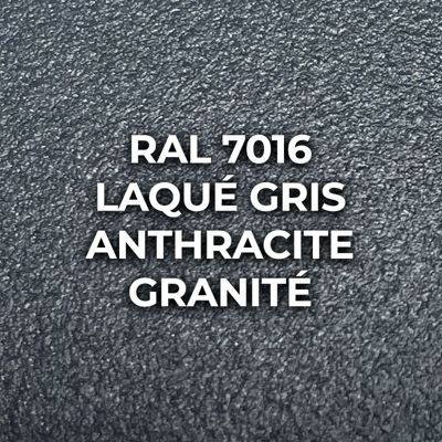 Porte battante gris anthracite H 2040 x L 830 mm - 3 verres clairs horizontaux + béquille noire