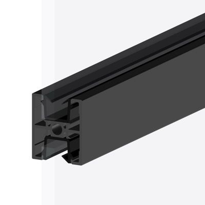 Porte battante gris anthracite H 2040 x L 830 mm - 3 verres clairs horizontaux + béquille noire