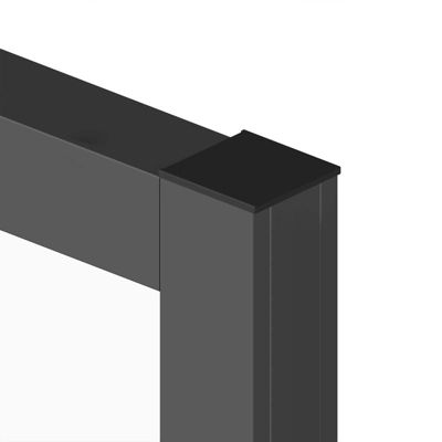 Porte battante gris anthracite H 2040 x L 830 mm - 3 verres clairs horizontaux + béquille noire