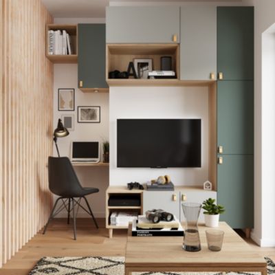 Porte battante gris clair GoodHome Atomia H. 149,7 x L. 37,2 cm