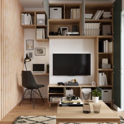 Porte battante gris clair GoodHome Atomia H. 149,7 x L. 37,2 cm