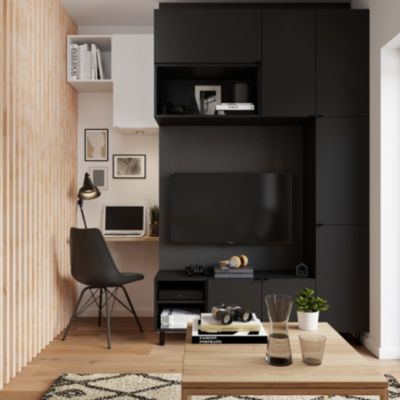 Porte battante noir GoodHome Atomia H. 112,2 x L. 49,7 cm