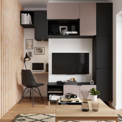 Porte battante noir GoodHome Atomia H. 112,2 x L. 49,7 cm
