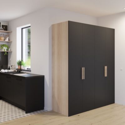 Porte battante noir GoodHome Atomia H. 187,2 x L. 49,7 cm