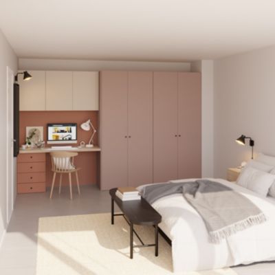 Porte battante rose taupe H.37,2 x L.37,2 cm, GoodHome Atomia