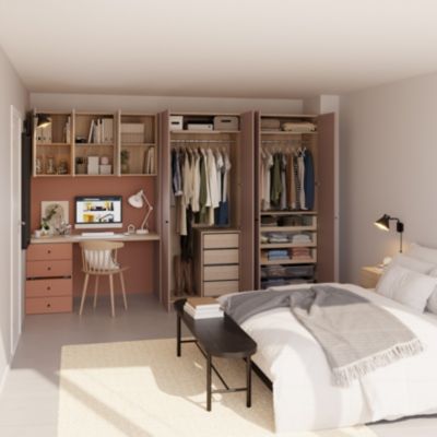 Porte battante rose taupe H.37,2 x L.37,2 cm, GoodHome Atomia