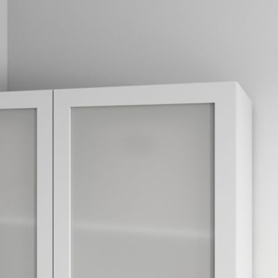 Porte battante verre opaque blanche GoodHome Atomia H. 224,7 x 49,7 cm