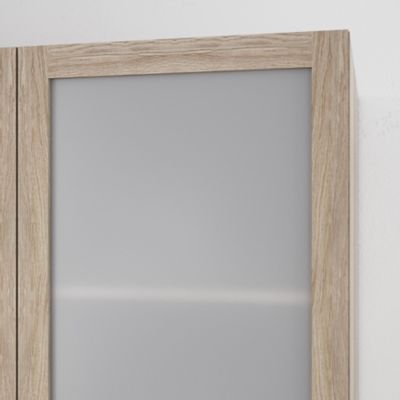 Porte battante verre opaque effet chêne GoodHome Atomia H. 224,7 x L. 49,7 cm