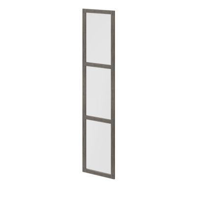 Porte battante verre opaque effet chêne grisé GoodHome Atomia H. 224,7 x L. 49,7 cm