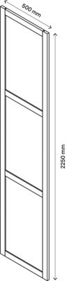 Porte battante verre opaque effet chêne grisé GoodHome Atomia H. 224,7 x L. 49,7 cm