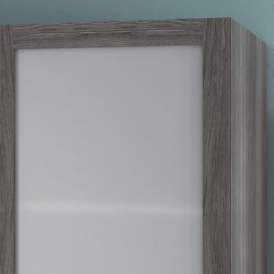 Porte battante verre opaque effet chêne grisé GoodHome Atomia H. 224,7 x L. 49,7 cm