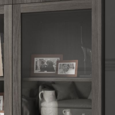 Porte battante verre transparent effet chêne grisé GoodHome Atomia H. 187,2 x L. 37,2 cm