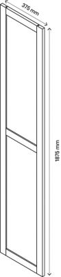 Porte battante verre transparent effet chêne grisé GoodHome Atomia H. 187,2 x L. 37,2 cm