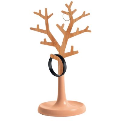 Porte-bijoux forme arbre coloris corail et bambou, l.13,8 x 29,8 cm, MSV Oslo