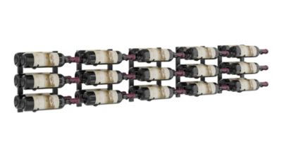 Porte-Bouteille kit mural pour 30 bouteilles noir