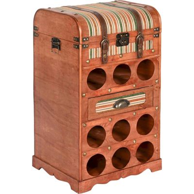 Porte-bouteilles élégant peuplier touches colorées 40 x 35 x 71 cm Brun chaleureux aux accents colorés