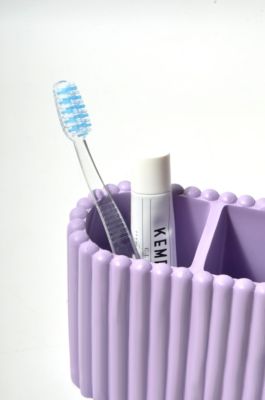 Porte brosse à dents en polyrésine, lavande, MSV Keoni