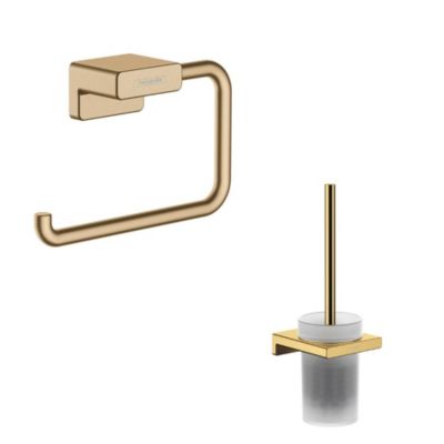 Porte-brosse WC HANSGROHE AddStoris + Porte-papier WC bronze brossé