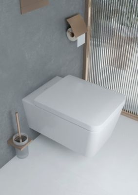 Porte-brosse WC mural bronze brossé Hansgrohe