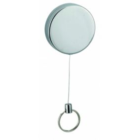Porte-clé enrouleur à câble rétracteur, 1200mm, nickelé - THIRARD