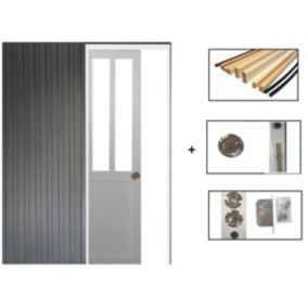 Porte Coulissant Atelier Blanc H204 X L93 + Systeme De Galandage Et Kit De Finition Inclus Gd Menuiseries