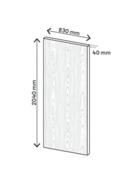 Porte coulissante Alpille effet bois gris H.204 x l.83 cm