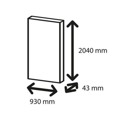 Porte coulissante Arithmos laqué blanc H.204 x l.93 cm