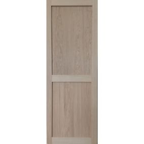 Porte Coulissante Atelier 2 Panneaux Chene H204 X L73 + Système à Galandage (sans Kit Finition) Gd Menuiseries