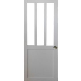 Porte Coulissante Atelier Blanc H204 X L73 Et 2 Coquilles Gd Menuiseries