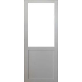 Porte Coulissante Atelier Blanc H204 X L73 Sans Meneau Et 2 Coquilles Gd Menuiseries