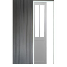 Porte Coulissante Atelier Blanc H204 X L73 + Systeme Galandage Et Kit De Finition Inclus Gd Menuiseries