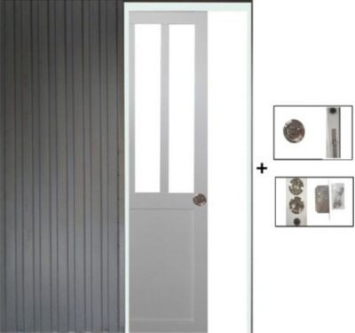 Porte Coulissante Atelier Blanc H204 X L83 Cm, Galandage Gd Menuiseries