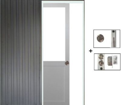 Porte Coulissante Atelier Blanc H204 X L83 Cm Sans Meneau, Galandage Gd Menuiseries