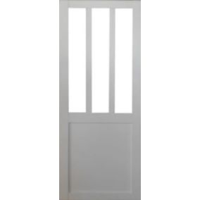 Porte Coulissante Atelier Blanc H204 X L83 + Serrure à Condamnation Gd Menuiseries