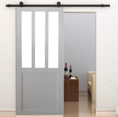 Porte Coulissante FIP Verre Dépoli 60x210 Cm - Chariots Capacité 120 Kg
