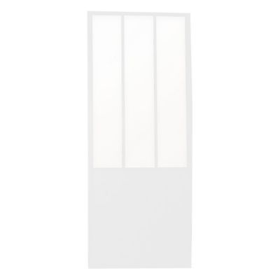 Porte coulissante atelier blanche, cadre MDF et verre transparent 73 x 204 cm