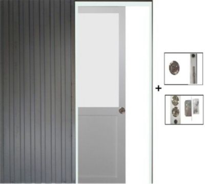 Porte Coulissante Athena Blanc H204 X L83 Cm, Galandage Gd Menuiseries