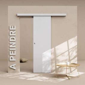 Porte Coulissante avec Rail - Prépeinte Plane 63 cm - Sans butée