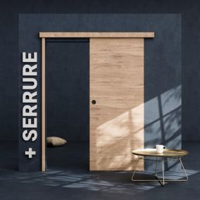 Porte Coulissante avec Rail + Serrure - Denver 83 cm