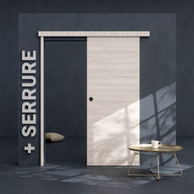 Porte Coulissante avec Rail + Serrure - Oslo 83 cm