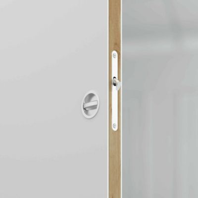 Porte Coulissante avec Rail + Serrure - Prépeinte Plane 83 cm