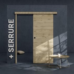 Porte Coulissante avec Rail + Serrure - Tokyo 83 cm